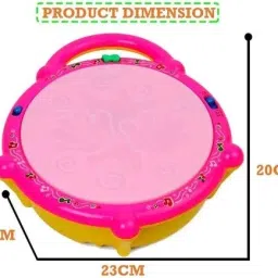 shoptix Flash Drum with 3D Lights and Music Effect & Playing Sticks-Multicolored image 2