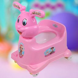 3 in1 Rabbit Potty Scooter Rider Style Baby Potty Seat with Wheels and Removable Tray with Cover for Kids, Comfortable Soft Plastic Handle Bar For Babies Potty Seat-image-39