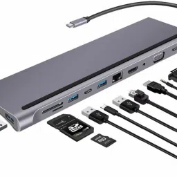Etzin Type C 11 in 1 Multi-port Hub Adapter Type c 11 in 1 Multi-port Hub Adapter Compatible With Mac-book Pro/Air. USB Hub Power Pack Mod-17
