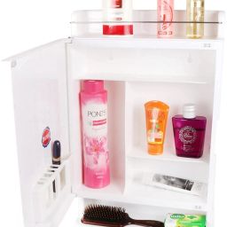 Wall Mounted Bathroom Cabinet Rack Shelves for Storage Plastic Wall Shelf-image-18
