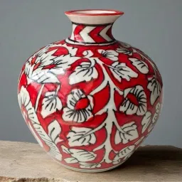 Hand-Painted Pottery Ceramic Round Vase Ceramic Vase-image-58