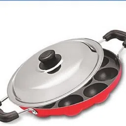 12 Cavity Appam Patra Paddu Paniyarakkal Maker Chatty Paniyaram Pan Ponganal Tawa 23 cm diameter with Lid-image-57