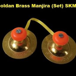 Brass Goldan Color Manjeera For Pooja Samagri Kirtan kartal Pair(150GM) Kartal Instrument-image-65
