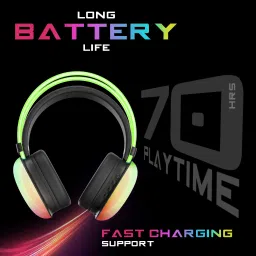 truke BTG Thunder with 40mm Titanium Driver,70H Battery,Detachable Mic,Dual Pairing Bluetooth Gaming Headset image 4
