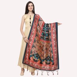 Pure Silk Printed, Self Design, Solid, Woven Multicolor Women Dupatta-image-87