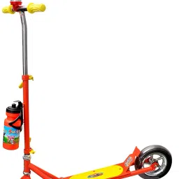 Entertain Kids Height Adjustable Scooter Runner Ride-on with Heavy Wheels and Water Bottle Red-26