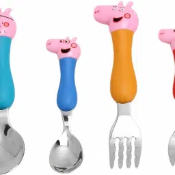 Baby Feed Spoon and Fork Cutlery Set for Kids Stainless Steel Cutlery Set-image-12