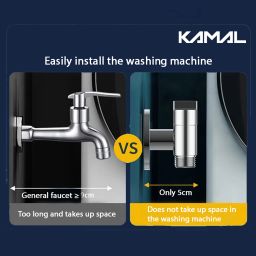 kamal Three Way Brass Angle Valve Apollo 3 Way Control Tap for Bathroom Multiple Usage for Health Faucet Jet Spray WC Washing Machine Connection Angle Valve Faucet image 5