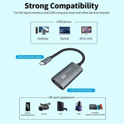 Etzin Video Capture Card, USB3.0 HDMI to USB C Audio Capture Card 1080 inch Blu-ray Player image 4