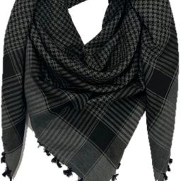 Checkered Cotton Blend Men Grey, Black Stole, Fancy Scarf, Stole-image-52