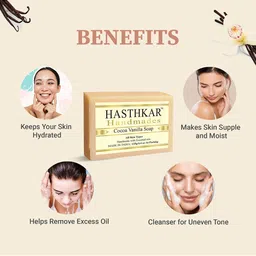 Hasthkar Set Of 5 Handmades Cocoa Vanilla Soaps for All Skin Types - 125 g Each image 2