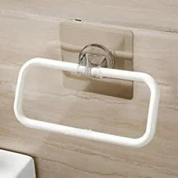 Plastic Square Towel Holder for Bathroom Towel Stand Hanger for Wash Basin White Towel Holder-image-55