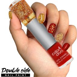 2 in 1 Color Dual Nailpaint Red, Golden (112-134) Red, Golden-image-6