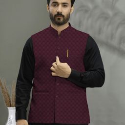 w s textile Checkered Men Waistcoat-picture-2