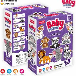 Baby Puzzle Animals Set of 8 Animals 37 Pcs Puzzle Monkey, Rabbit, Cow 4+Yrs-image-48