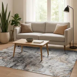 obsessions Cream and Grey Abstract 5x7 Feet Machine Made Carpet-picture-28