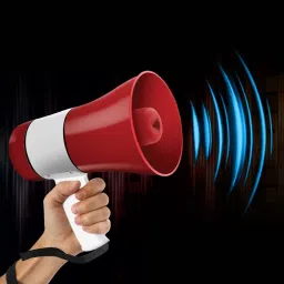 qaz Megaphone with Recording, Bluetooth / USB Media Player & Siren Handheld Guide Megaphone Loudspeaker Trumpets Recording Speaker with USB & SD Card Port Indoor, Outdoor PA System image 3