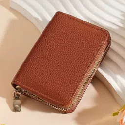 Women Tan Artificial Leather Card Holder-image-46