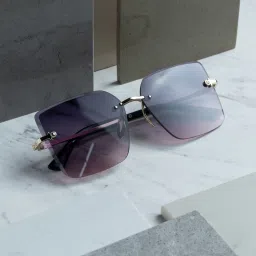 Gradient, UV Protection, Mirrored Retro Square, Rectangular, Over-sized Sunglasses (Free Size)-17