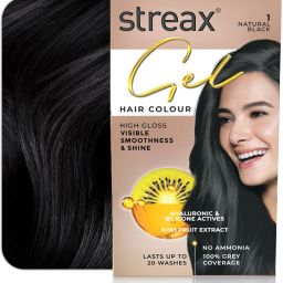 Gel Hair Colour for women ,150 ml |No ammonia |100% grey coverage ,Natural Black-image-2