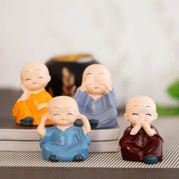 Set of 4 Monk Child Buddhas Decorative Showpiece - 4 cm-12