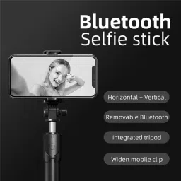 Wrapadore Best 2 in1 Selfie Stick Multi-Function Wireless Bluetooth R1 Selfie Stick with Remote Shutter 360 Rotate Extendable Handheld Foldable Mini Tripod Stand Foldable | Tripod | Selfie Stick | Bluetooth Shutter for Smartphones Professional Remote Control Selfie Stick Monopod 3 Axis Gimbal for Mobile image 4