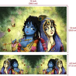 Anweshas 4 in 1 Combo Pack with Laptop Skin Sticker Decal, Palmrest Skin, Screen Protector, Key Guard for 15.6 Inch Laptop - Cute Radha Krishna Combo Set image 4