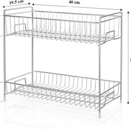 aaditya Containers Kitchen Rack Multi Purpose 2 Layer Kitchen Storage Shelf Container Utensils Holder Steel image 2