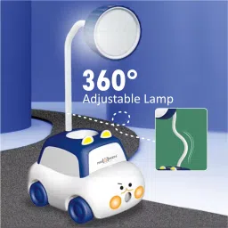 Rechargeable 360° Foldable Toy Car Design Table Lamp With Pencil Sharpner Kids Study Lamp-picture-0