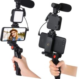 Rosario Video Making Kit Ay-49 Vlogging Camera With Mic Tripod Kit image 2