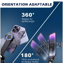 BASS BLING Foldable Universal Bluetooth long Wireless Portable Selfie Stick with Tripod | Bluetooth Remote | Compatible with Most Smartphones | Ideal for Selfies, Makeup, Vlogging and Portrait Shots Bluetooth Selfie Stick image 4