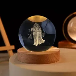 crystal ball lamp love, crystal ball lamp couple, radha krishna night lamp Table Lamp-4