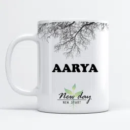 Aarya Printed New Day New Start White Name Model No:NDNS000152 Ceramic Coffee Mug-7