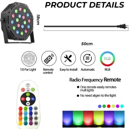 moozmob 18 LED Disco Par Light DMX Single Disco Ball image 3