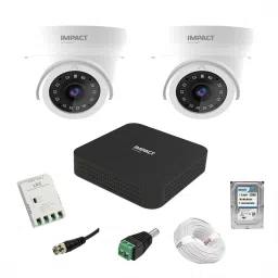 Impact by Honeywell 2MP 2 Dome CCTV Camera + 4 Channel DVR + 1TB HDD + 90 mtrs cable Cctv Camera Set Security Camera-image-53
