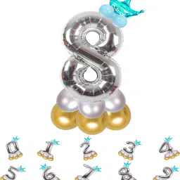 Solid Birthday/Anniversary Decoration Pastel Balloons,Crown,8 Number Foil Balloons Set Letter Balloon-image-66