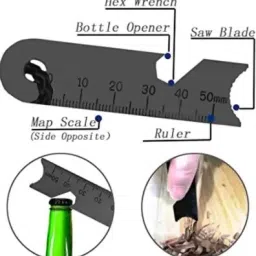 jmall Rod Fire Starter Multi functional Scraper (Ruler + Bottle Opener + Wrench) - Flint Fire Starter Striker Included image 2