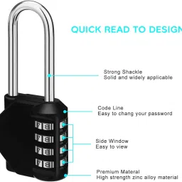 Combination Lock Anti Rust Padlock Set Security Padlock for Gym Combination Lock-picture-14