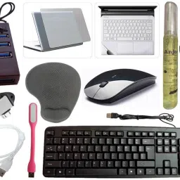 ANJO Keyboard-Wireless Mouse-Wrist Pad-Hub 2.0-3in1 Cleaner-2in1 OTG-Ext-LED-Skin Combo Set-image-51