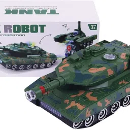 Robot Tank Toy for Kids with Bump & Go Action with Light & Music Automatic Transforming Deformation Combat Tank Transform Robot Toy-14