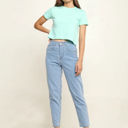 Women Relaxed Fit High Rise Light Blue Jeans-image-73