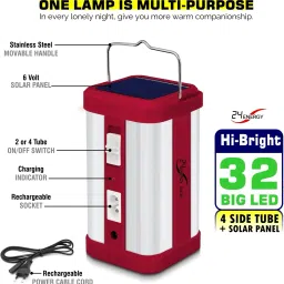 24 energy 32 Hi-Bright LED 4 Tube With Solar Charging Emergency Torch image 4