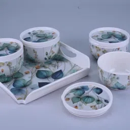 Candy bowl 5 Pcs Airtight Serving Set POP-UP Bowl Serving Set-image-1