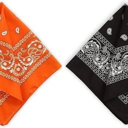 TKSA STYLE Handkerchief for Women Men Black Orange ["Black","Orange"] Handkerchief-image-73