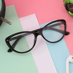 UV Protection, Toughened Glass Lens Cat-eye Sunglasses (Free Size)-14