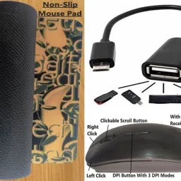 ANJO Keyboard-Wireless Mouse-Pad-2.0 Hub-Cleaner-OTG Micro&C-Ext Cable 1.5m-LED-Skin Combo Set image 5