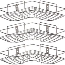 Stainless Steel Corrner Shelf for without Drill Bathroom Accessories Holder Stainless Steel Wall Shelf-image-20