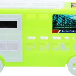 asian Hoho Double Decker Tourist City Bus Kid Toy Green Color image 4