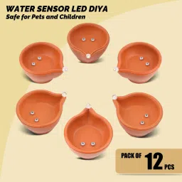 Battery Operated E-Diya, Traditional water Floating diya for Home Plastic (Pack of 12) Table Diya-image-2