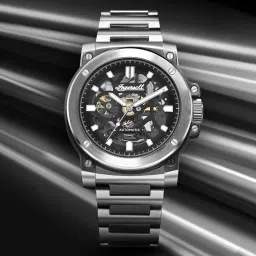 Automatic Black Skeleton Dial With Lifetime Warranty Analog Watch - For Men I14403-19